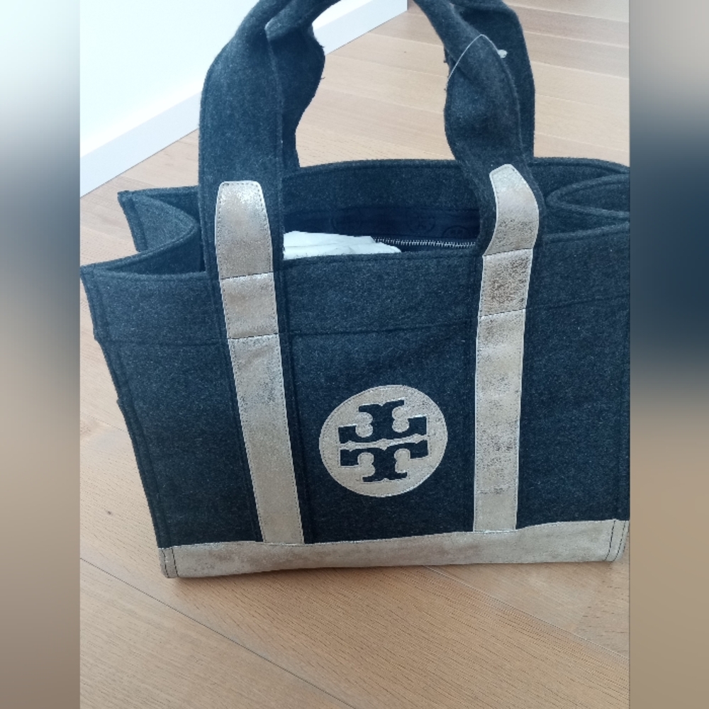 Tory and Burch Wool, Suede & Metallic Tote bag